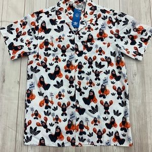 NWT adidas Philip Colbert Button Down Shirt Save The Lobster HA4702 Men's Small